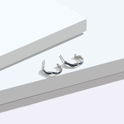 orecchino d'avanguardia della stella della luna di 0.07oz 1.4x1.2cm Sterling Silver Jewelry Earrings Blue