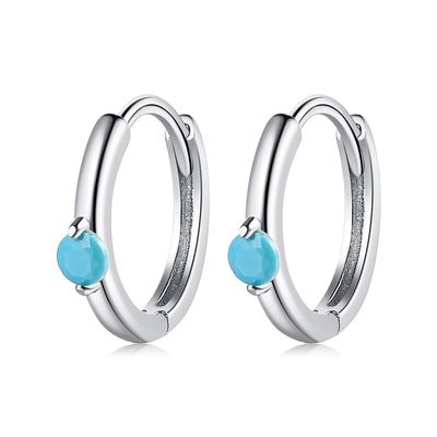 0.08oz ODM dell'orecchino del cerchio di verde di Sterling Silver Jewelry Earrings Festival da 2,3 grammi