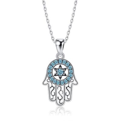 collana del pendente della mano di 14.5x11mm 220mg Sterling Silver Jewelry Necklaces Turkish 48cm