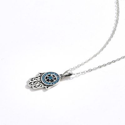 collana del pendente della mano di 14.5x11mm 220mg Sterling Silver Jewelry Necklaces Turkish 48cm