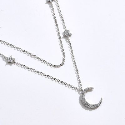 ODM della collana della catena del doppio di 18in 2.9g Sterling Silver Necklace Chains AAAAA CZ