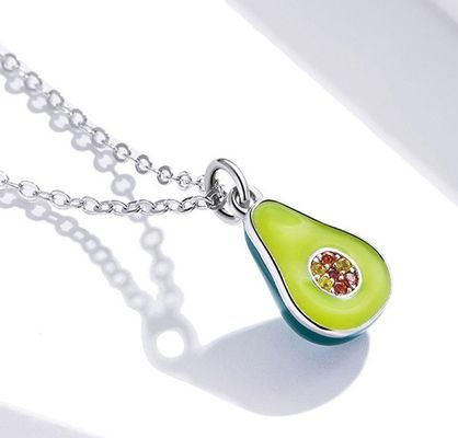 1.1x0.8cm 5A 17,7» pendente a forma di pera Sterling Silver Jewelry Necklaces 2.9g