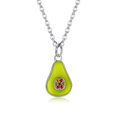 1.1x0.8cm 5A 17,7» pendente a forma di pera Sterling Silver Jewelry Necklaces 2.9g