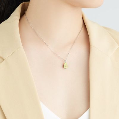 1.1x0.8cm 5A 17,7» pendente a forma di pera Sterling Silver Jewelry Necklaces 2.9g