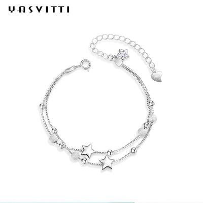 ODM del braccialetto del cursore della palla di 20.5cm 3gram Sterling Silver Jewelry Bracelets Silver