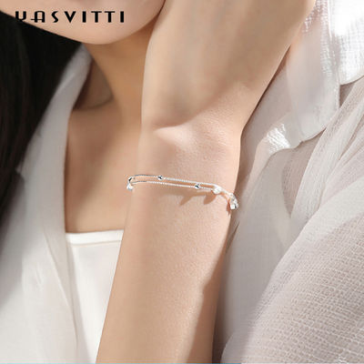 ODM del braccialetto del cursore della palla di 20.5cm 3gram Sterling Silver Jewelry Bracelets Silver