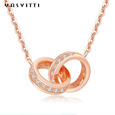 la collana a catena d'argento 2.08g 18k di 6.7X8.2mm placca la doppia collana del ciclo