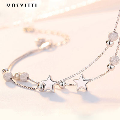 foglia Rose Gold Bracelet di 0.99m 0.14oz Sterling Silver Jewelry Bracelets CZ quattro
