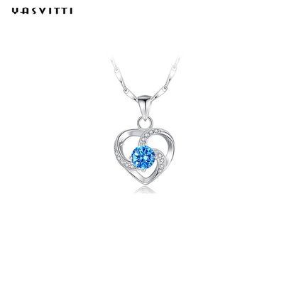 ODM del pendente di Crystal Necklace Festival Silver Heart della pietra preziosa dell'oro di 210mm 0.15oz 14k