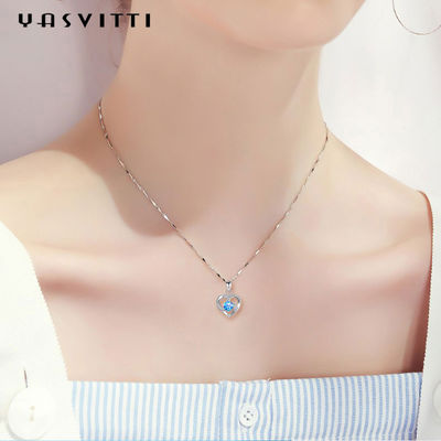 ODM del pendente di Crystal Necklace Festival Silver Heart della pietra preziosa dell'oro di 210mm 0.15oz 14k