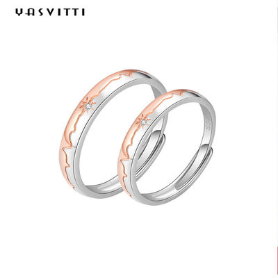 anello della stella cadente di anniversario di 2.6g 0.75in Sterling Silver Jewelry Rings 18k