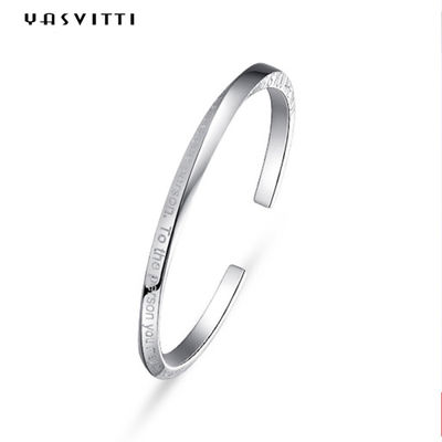 0.06m 4.5g coppia il ODM di Sterling Silver Bangle Bracelets del braccialetto del polsino