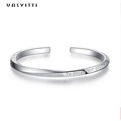 0.06m 4.5g coppia il ODM di Sterling Silver Bangle Bracelets del braccialetto del polsino