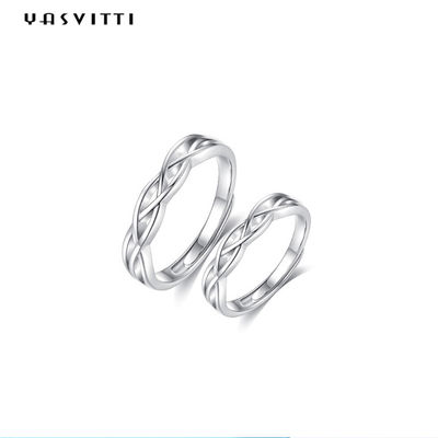 SGS Sterling Silver placcato platino di 0.07oz 0.14cm Sterling Silver Jewelry Rings