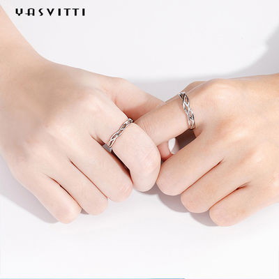 SGS Sterling Silver placcato platino di 0.07oz 0.14cm Sterling Silver Jewelry Rings