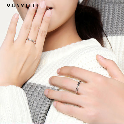 SGS Sterling Silver placcato platino di 0.07oz 0.14cm Sterling Silver Jewelry Rings