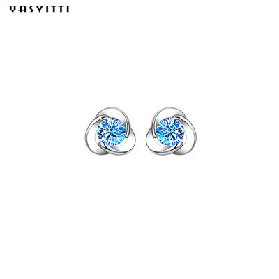 Un trifoglio semplice Diamond Earrings di 925 di Sterling Silver Clover Zircon Earrings del fiore di zircone orecchini del perno