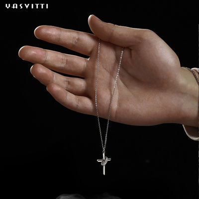 0.5M 1,92 grammi Sterling Silver Necklace Chains 24k nichelano la collana a catena trasversale libera