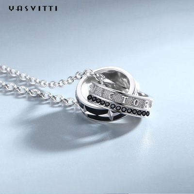 Frusti i gioielli 0.1oz 2.6ft doppio Ring Pendant Necklace 316L di acciaio inossidabile