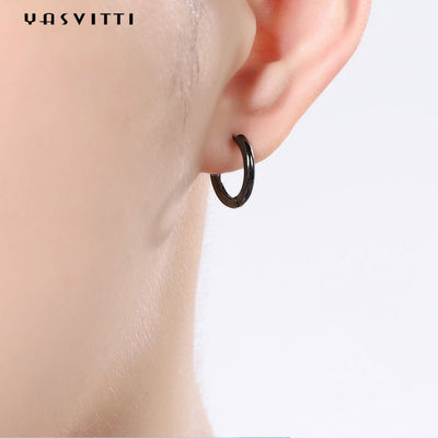 orecchini del cerchio dell'acciaio inossidabile degli uomini di 0.07oz 0.12cm Sterling Silver Jewelry Earrings 316L