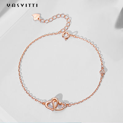 ODM 7.8in un argento 18k Rose Gold Open Heart Bracelet di 304 degli ss braccialetti del cursore