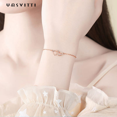 ODM 7.8in un argento 18k Rose Gold Open Heart Bracelet di 304 degli ss braccialetti del cursore