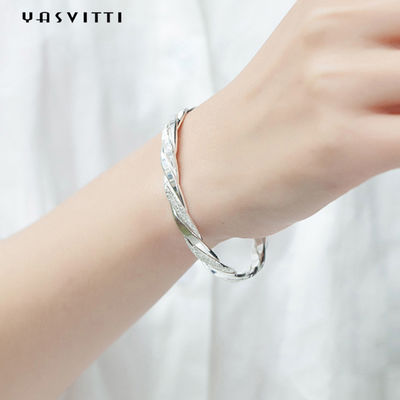 il rodio del braccialetto del polsino di torsione di 3g 13cm ha placcato i braccialetti d'argento della CZ 925