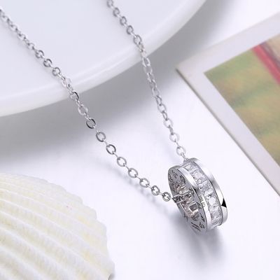 Catena di temperamento di modo di Sterling Silver 925 Diamond Small Pretty Waist Necklace
