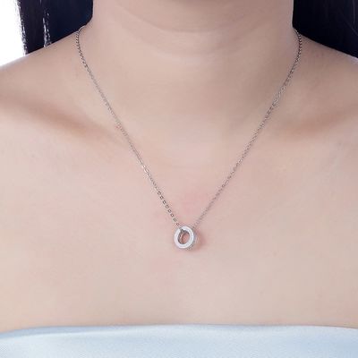 Catena di temperamento di modo di Sterling Silver 925 Diamond Small Pretty Waist Necklace