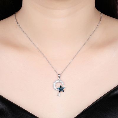 Sun 4.2g di 18.1in e collana d'argento di Crystal Necklace Thanksgiving Day 14k 925 della luna