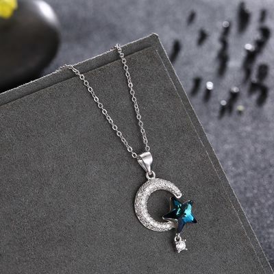 Sun 4.2g di 18.1in e collana d'argento di Crystal Necklace Thanksgiving Day 14k 925 della luna