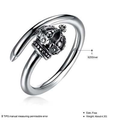 anelli a forma di di Ring Hypoallergenic Cluster Real Silver di impegno della corona di 1.39g 17.3mm