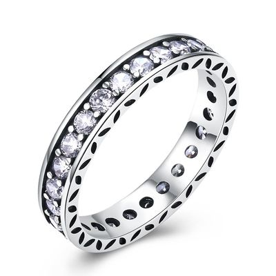 Anello di pietra di tennis di Sterling Silver 925 AAA CZ