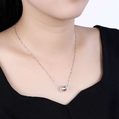palla Aurora Crystal Diamond Necklace di 3.5g 17in Sterling Silver Jewelry Necklaces 8mm