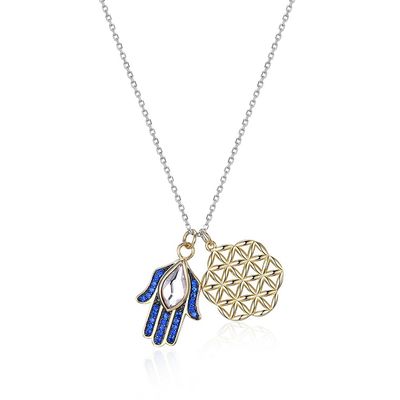 collana dell'occhio del diavolo del fiore dello SGS di 17in 1.7g 925 Sterling Silver Necklace Chain