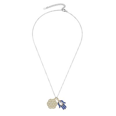 collana dell'occhio del diavolo del fiore dello SGS di 17in 1.7g 925 Sterling Silver Necklace Chain