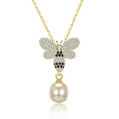 Perla 3.93g Sterling Silver Jewelry Necklaces del cristallo 0.27in della farfalla del ODM di modo