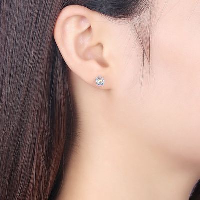 0.6X0.6cm 0,9 SGS dell'orecchino dello snodo di Sterling Silver Jewelry Earrings Birthstone di grammo
