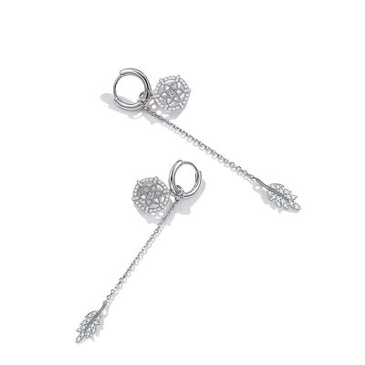 SGS di 0.26ft 1.2g Sterling Silver Jewelry Earrings 3A CZ Crystal Ball Earrings