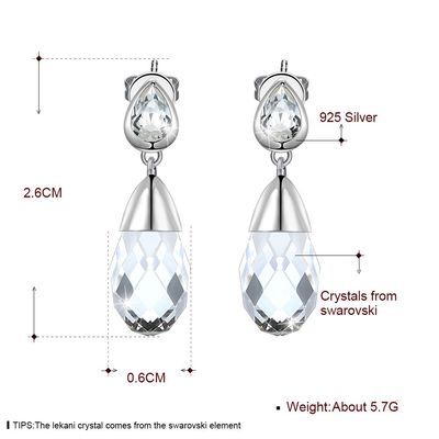 l'oro di 0.2oz Sterling Silver Jewelry Earrings 14k ha placcato gli orecchini della goccia di acqua
