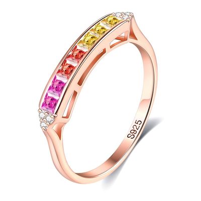 0.14cm ipoallergenici 2 grammi Sterling Silver Jewelry Rings Crystal Ring