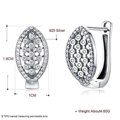 1.9x1cm 4,6 grammi Diamond Earrings Hanukkah reale 925 Sterling Silver Earrings