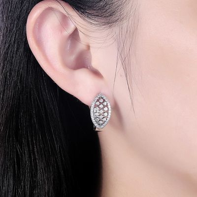 1.9x1cm 4,6 grammi Diamond Earrings Hanukkah reale 925 Sterling Silver Earrings