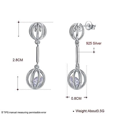 orecchini di pietra di 0.12oz 2.8X0.8cm Sapphire Stud Earrings Alloy Zircon