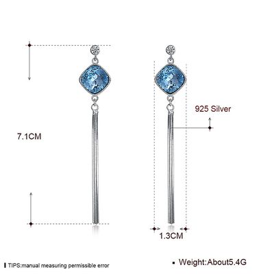SGS dell'orecchino pendente della nappa di 7.1cm 0.19oz Sterling Silver Jewelry Earrings Unisex