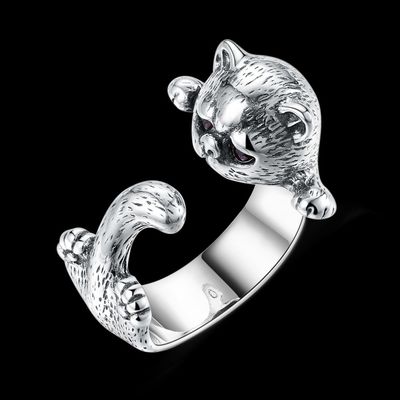 L'animale regolabile della lega 3D suona 925 Sterling Pet Lover Gift Jewelry d'argento