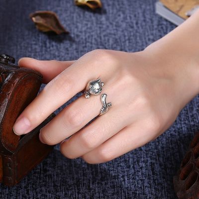 L'animale regolabile della lega 3D suona 925 Sterling Pet Lover Gift Jewelry d'argento