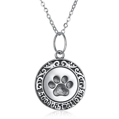 collana d'argento di 16in 0.9g Paw Print Necklace Lovely 3A CZ 925