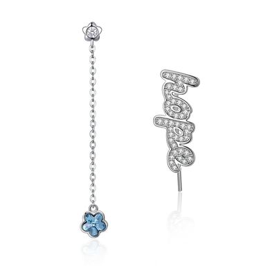 goccia unisex Diamond Flower Earrings della lega degli orecchini pendenti della nappa 3.7g di 2.3in
