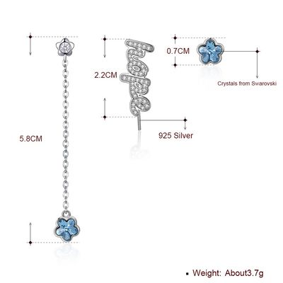 goccia unisex Diamond Flower Earrings della lega degli orecchini pendenti della nappa 3.7g di 2.3in